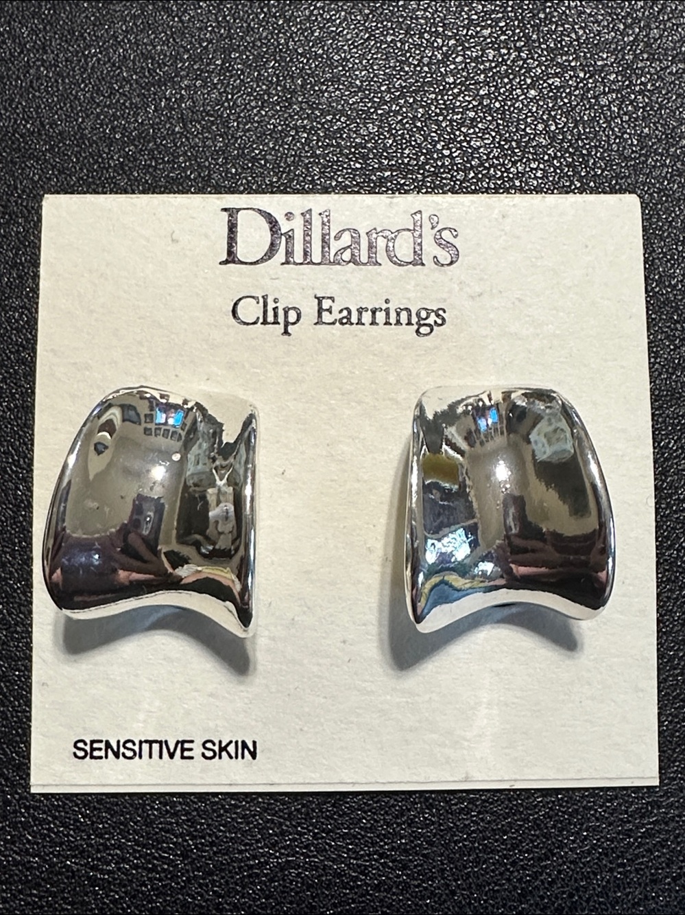 Dillards Silver-Tone Clip On Earrings NEW